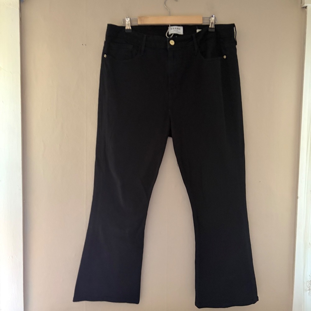 FRAME Womens Le Crop Mini Boot Jeans Size 34 Black Denim Casual Bootcut 18
